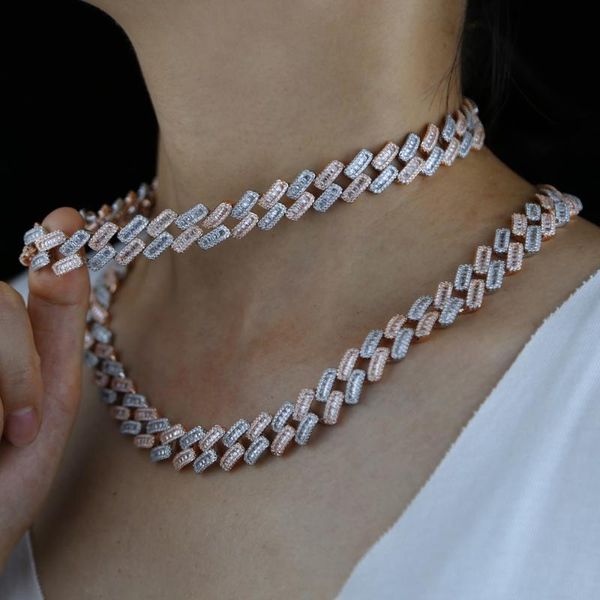 chains two tone rose gold color 15mm cuban choker 5a cubic zirconia iced out bling women necklace, Silver
chains two tone rose gold color 15mm cuban choker 5a cubic zirconia iced out bling women necklace, Silver