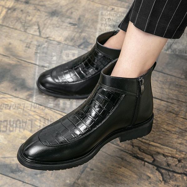 dress shoes winter leather boots men high carved male ankle chaussures homme retro business man moccasin, Black
dress shoes winter leather boots men high carved male ankle chaussures homme retro business man moccasin, Black