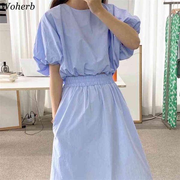 korean chic two pieces set women puff sleeve blouse + high waist long skirts summer elegant outfits all match suit 210519, White
korean chic two pieces set women puff sleeve blouse + high waist long skirts summer elegant outfits all match suit 210519, White