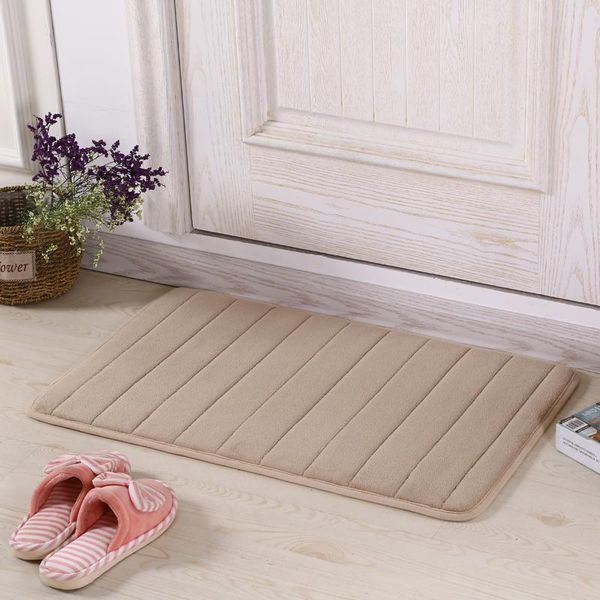 solid memory foam doormat non-slip soft absorbent rebound pad striped coral fleece mat rug for bathroom kitchen floor carpets
solid memory foam doormat non-slip soft absorbent rebound pad striped coral fleece mat rug for bathroom kitchen floor carpets