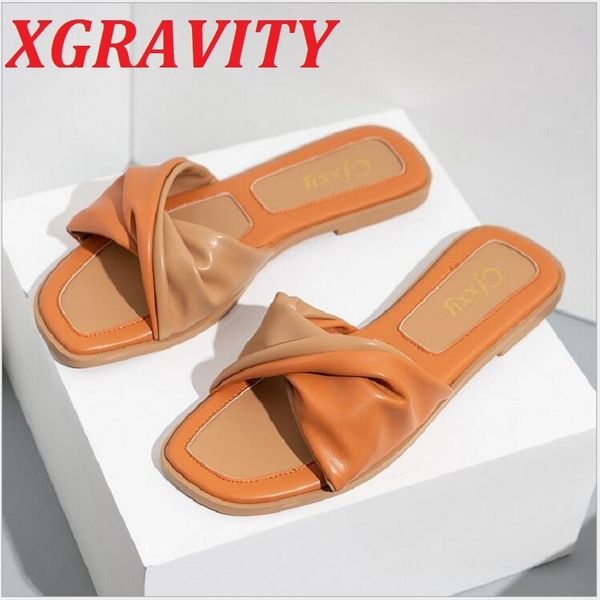 xgravity summer flat shoes square toe new elegant ladies fashion slides female woman footwear simple elegant slippers 210429, Black
xgravity summer flat shoes square toe new elegant ladies fashion slides female woman footwear simple elegant slippers 210429, Black