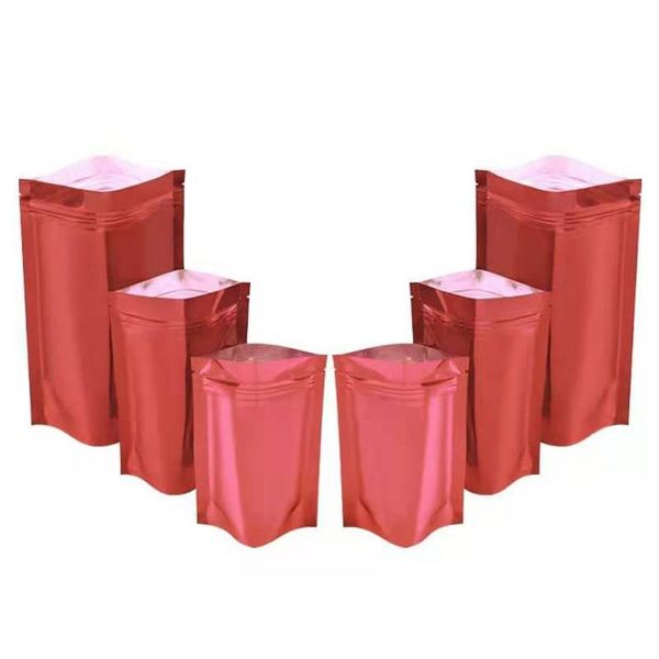 storage bags 100pcs/lot glossy red aluminum foil stand up resealable pouches zipper tear notch tea coffee beans candy packaging bag
storage bags 100pcs/lot glossy red aluminum foil stand up resealable pouches zipper tear notch tea coffee beans candy packaging bag