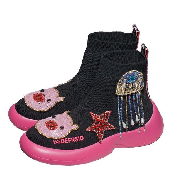 boots bling rhinestones tassel ankle women platform stretch fabric shoes sneaker sock luxury autumn woman, Black
boots bling rhinestones tassel ankle women platform stretch fabric shoes sneaker sock luxury autumn woman, Black