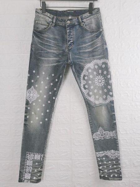 men's jeans street fashion high washed pattern printing leisure slim foot european american and korean edition men, Blue
men's jeans street fashion high washed pattern printing leisure slim foot european american and korean edition men, Blue