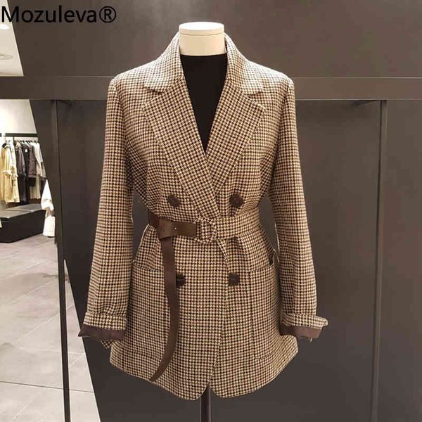 korean plaid women work blazer jacket casual double-breasted sashes suit female slim outwear 210427, White;black
korean plaid women work blazer jacket casual double-breasted sashes suit female slim outwear 210427, White;black