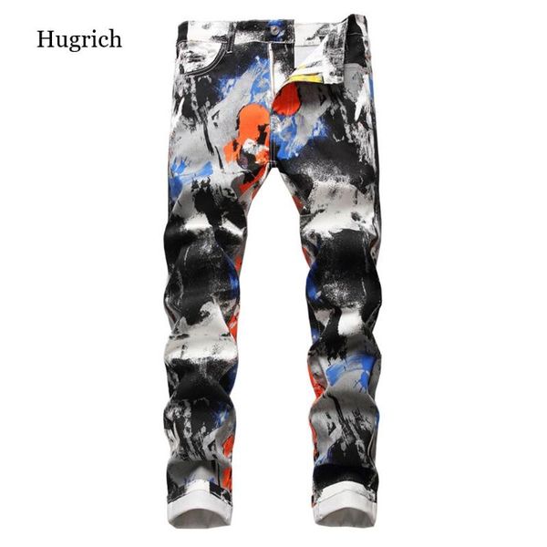 men's jeans slim stretch denim printed fashion contrast color neon painted white pants trousers digital print, Blue
men's jeans slim stretch denim printed fashion contrast color neon painted white pants trousers digital print, Blue