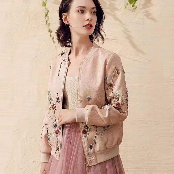 women's jackets 2021 early spring labor-intensive embroidery bomber jacket high street fashion casual beaded ladies baseball uniform, Black;brown
women's jackets 2021 early spring labor-intensive embroidery bomber jacket high street fashion casual beaded ladies baseball uniform, Black;brown