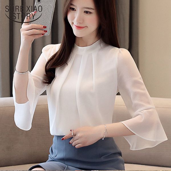 korean white half sleeve chiffon women blouse summer office lady casual loose solid flare quality shirt 4944 50 210510
korean white half sleeve chiffon women blouse summer office lady casual loose solid flare quality shirt 4944 50 210510