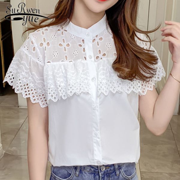 fashion women and blouses ladies lace blouse shirt white harajuku short sleeve solid stand 4127 50 210521
fashion women and blouses ladies lace blouse shirt white harajuku short sleeve solid stand 4127 50 210521