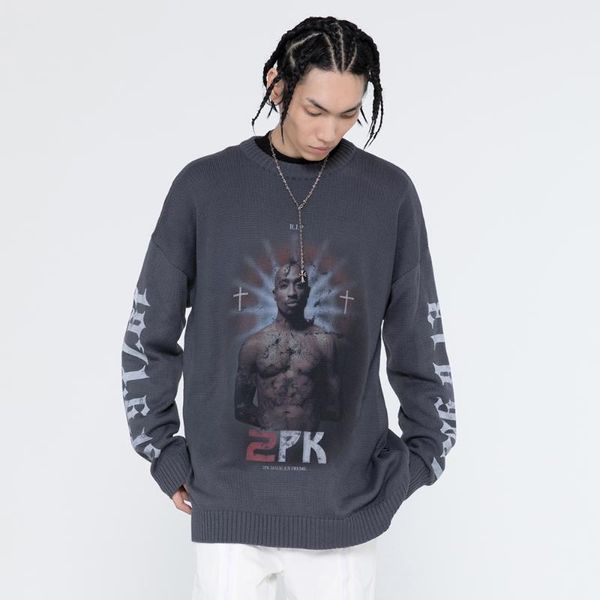 men's sweaters men hip hop knitted sweater streetwear rapper singer print harajuku pullover 2021 autumn cotton casual grey, White;black
men's sweaters men hip hop knitted sweater streetwear rapper singer print harajuku pullover 2021 autumn cotton casual grey, White;black
