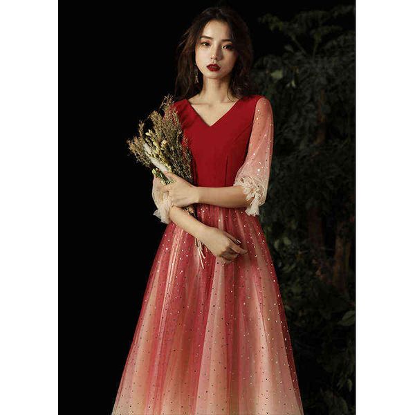 luxury street style dresses chorus performance cloth 2021 banquet temperament wine red star sky gradient evening dr's long, Black;pink
luxury street style dresses chorus performance cloth 2021 banquet temperament wine red star sky gradient evening dr's long, Black;pink