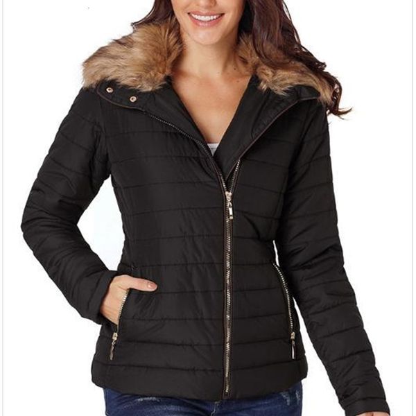 women's & parkas winter thick fake fur pockets zipper slim fit windbreaker women down coats, Black
women's & parkas winter thick fake fur pockets zipper slim fit windbreaker women down coats, Black