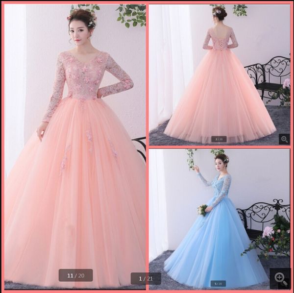 vestido de festa pink lace modest prom dresses v neck long sleeve princess puffy vintage party gowns floor length with flower corset sweet 1, Black
vestido de festa pink lace modest prom dresses v neck long sleeve princess puffy vintage party gowns floor length with flower corset sweet 1, Black