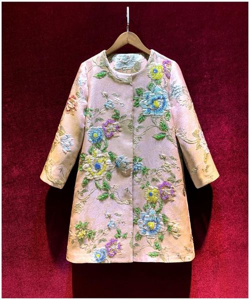 women's jackets autumn 2021 luxury women beading jacquard prints overcoat female fashion jacket coat 2 color xl, Black;brown
women's jackets autumn 2021 luxury women beading jacquard prints overcoat female fashion jacket coat 2 color xl, Black;brown