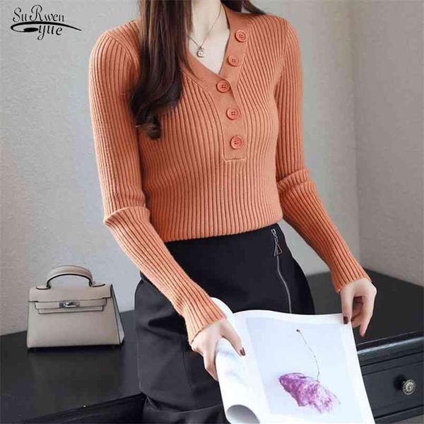 casual v-neck pull femme autumn winter long sleeve solid pullover women sweater jumper knit button lady 6689 210421, White;black
casual v-neck pull femme autumn winter long sleeve solid pullover women sweater jumper knit button lady 6689 210421, White;black