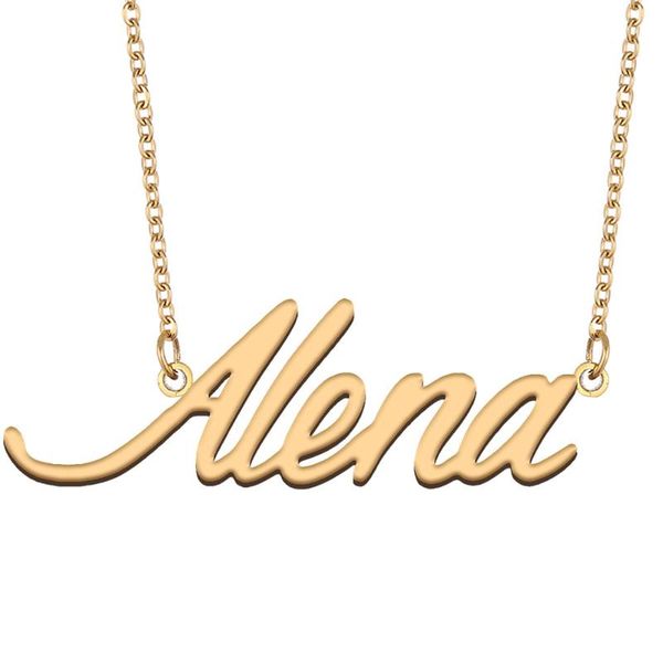 pendant necklaces alena name necklace for women stainless steel jewelry 18k gold plated alphabet nameplate femme mother girlfriend gift, Silver
pendant necklaces alena name necklace for women stainless steel jewelry 18k gold plated alphabet nameplate femme mother girlfriend gift, Silver