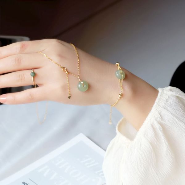 strands natural jade agate safety clasp transfer beads good luck bracelet women's simple hand string net red, Black
strands natural jade agate safety clasp transfer beads good luck bracelet women's simple hand string net red, Black
