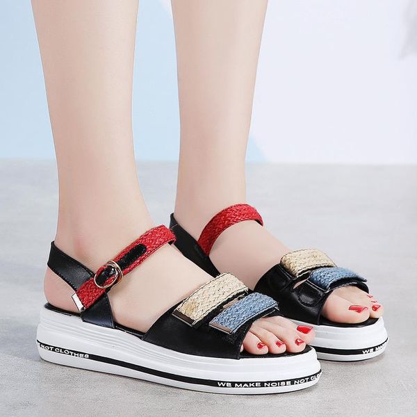 shoes woman leather sandals women platform womans fashions 2021 summer dames sandalen soulier femme, Black
shoes woman leather sandals women platform womans fashions 2021 summer dames sandalen soulier femme, Black