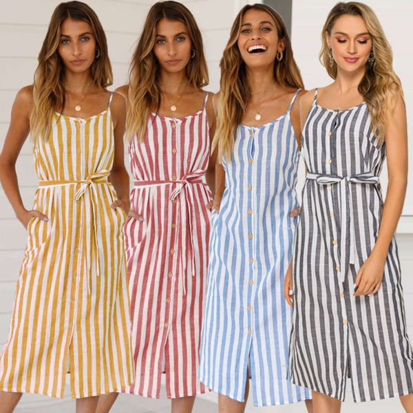 casual dresses dress women clothes selling summer suspender striped b98g, Black;gray
casual dresses dress women clothes selling summer suspender striped b98g, Black;gray
