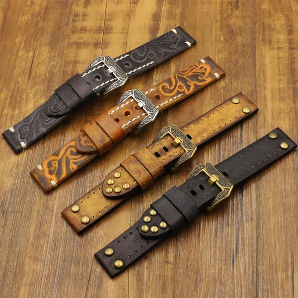 watch bands onthelevel vintage fashion strap 20 22 24mm bracelet black blue yellow watchband belt with rivets carving buckle #e, Black;brown
watch bands onthelevel vintage fashion strap 20 22 24mm bracelet black blue yellow watchband belt with rivets carving buckle #e, Black;brown