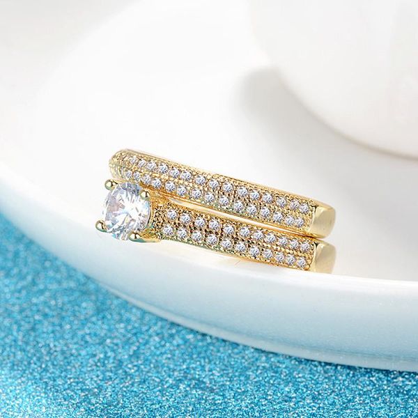 women simple design double stackable fashion jewelry bridal sets wedding engagement ring accessory rings, Slivery;golden
women simple design double stackable fashion jewelry bridal sets wedding engagement ring accessory rings, Slivery;golden