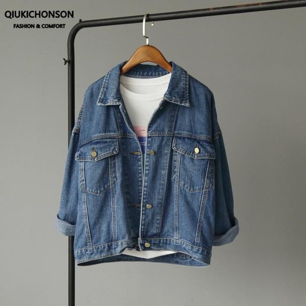 women's jackets qiukichonson womens denim and coats 2021 spring korean fashion pocket blue jean ladies jasjes dames, Black;brown
women's jackets qiukichonson womens denim and coats 2021 spring korean fashion pocket blue jean ladies jasjes dames, Black;brown