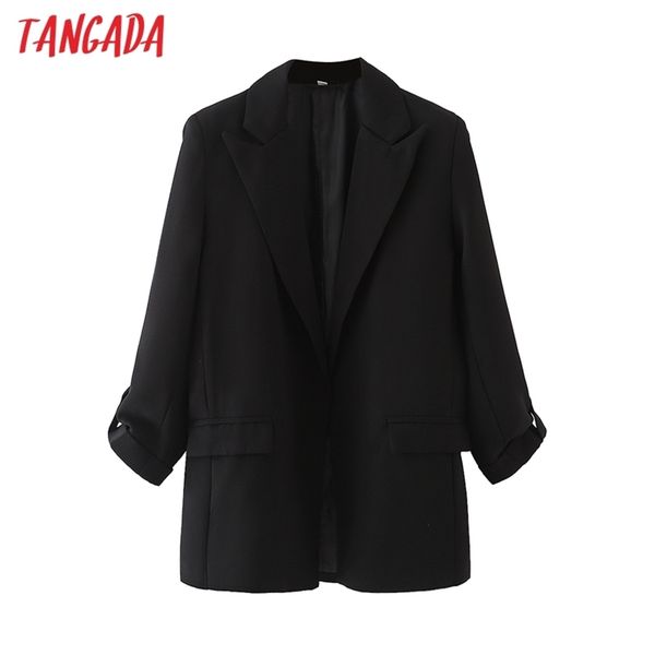 women black blazer coat roll up sleeve notched collar female casual chic da50 210416
women black blazer coat roll up sleeve notched collar female casual chic da50 210416