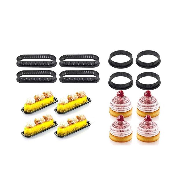 pcs round & oval tart rings heat-resistant perforated cake mousse ring non stick bakeware mini mold baking pastry tools
pcs round & oval tart rings heat-resistant perforated cake mousse ring non stick bakeware mini mold baking pastry tools