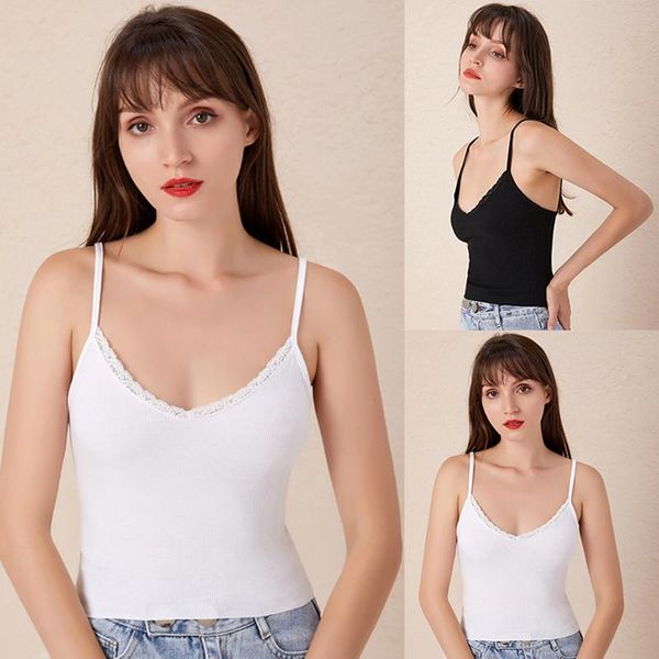 women's tanks & camis summer fashion 2021 v-neck lightweight ribbed cotton with spaghetti straps and lace trim, White
women's tanks & camis summer fashion 2021 v-neck lightweight ribbed cotton with spaghetti straps and lace trim, White