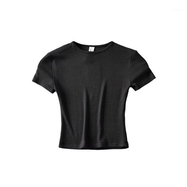 spring and summer miao stripe pleated short sleeve high waist t-shirt round neck women's, White
spring and summer miao stripe pleated short sleeve high waist t-shirt round neck women's, White