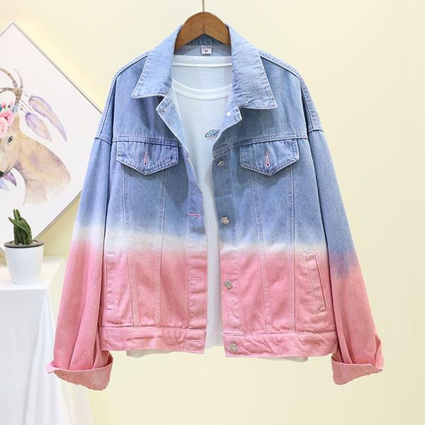 women's jackets 2021 autumn denim jacket women fashion overcoat gradient coat streetwear jeans loose outwear female p569, Black;brown
women's jackets 2021 autumn denim jacket women fashion overcoat gradient coat streetwear jeans loose outwear female p569, Black;brown