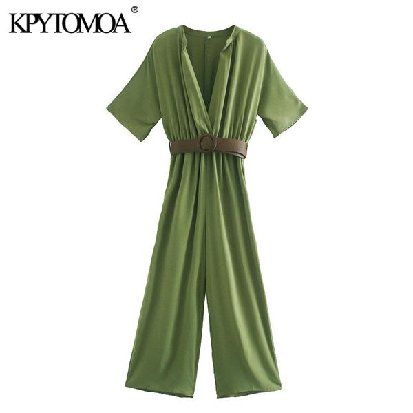 women chic fashion with belt pleated jumpsuits vintage v neck short sleeve elastic waist female playsuits mujer 210416, Black;white
women chic fashion with belt pleated jumpsuits vintage v neck short sleeve elastic waist female playsuits mujer 210416, Black;white