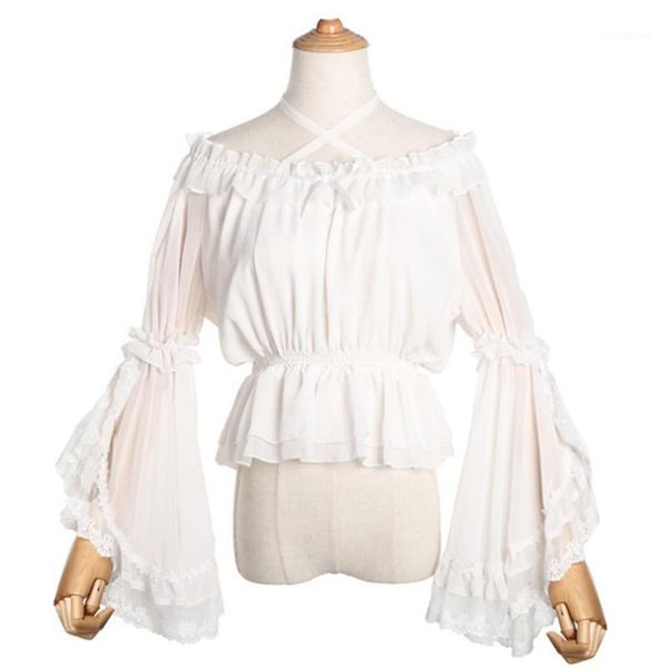 white chiffon & lace ruffles slash neck flare sleeve sweet lolita shirt women gothic victorian blouse vintage steampunk clothes women's
white chiffon & lace ruffles slash neck flare sleeve sweet lolita shirt women gothic victorian blouse vintage steampunk clothes women's