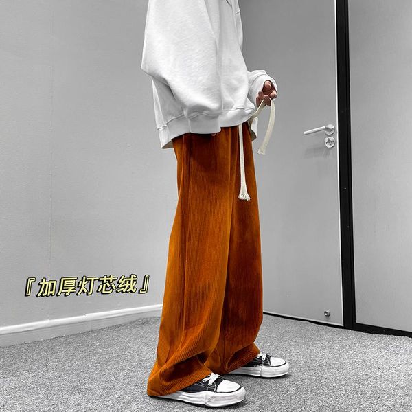 men's pants winter corduroy casual men velvet thick long mopping trousers baggy straight high street fashion drawstring, Black
men's pants winter corduroy casual men velvet thick long mopping trousers baggy straight high street fashion drawstring, Black