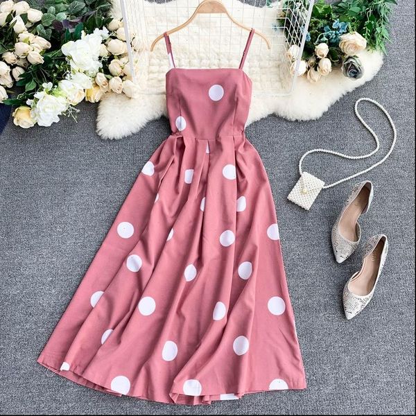 boho 1950s vintage summer women dress polka dot print midi long spaghetti strap bohemian casual retro beach holiday vestidos, Black;gray
boho 1950s vintage summer women dress polka dot print midi long spaghetti strap bohemian casual retro beach holiday vestidos, Black;gray