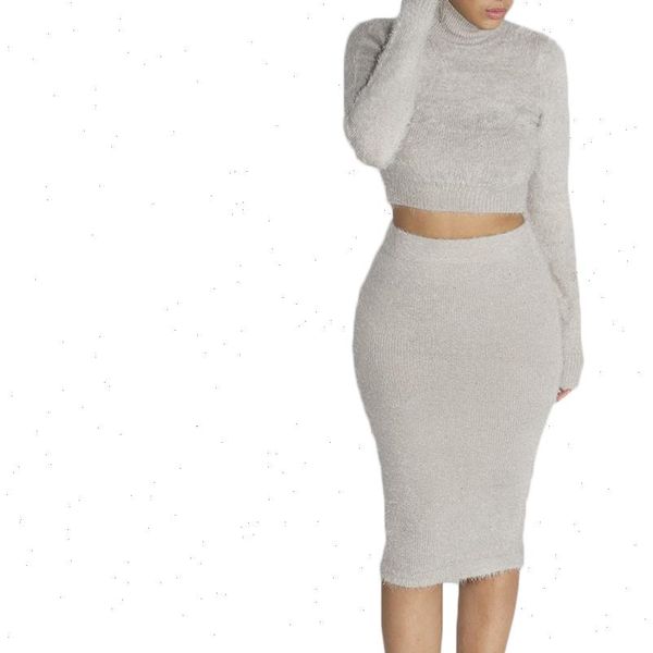 two piece set sweater womens tracksuits pencil skirt suit long sleeve fleece crop 2 pieces knitted tracksuit, Gray
two piece set sweater womens tracksuits pencil skirt suit long sleeve fleece crop 2 pieces knitted tracksuit, Gray