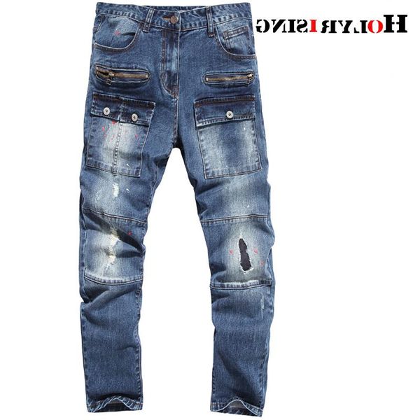 men's jeans hole 100% cotton denim trousers multi-pocket jean pant pants 2021 fashion 18853-5, Blue
men's jeans hole 100% cotton denim trousers multi-pocket jean pant pants 2021 fashion 18853-5, Blue