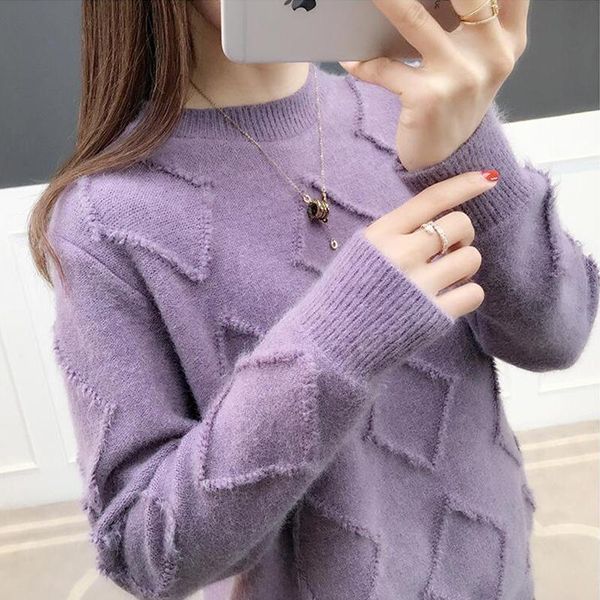 women's sweaters loose knitted pullovers sweater women 2021 autumn winter long sleeve turtleneck pink purple jumper female oyh003, White;black
women's sweaters loose knitted pullovers sweater women 2021 autumn winter long sleeve turtleneck pink purple jumper female oyh003, White;black