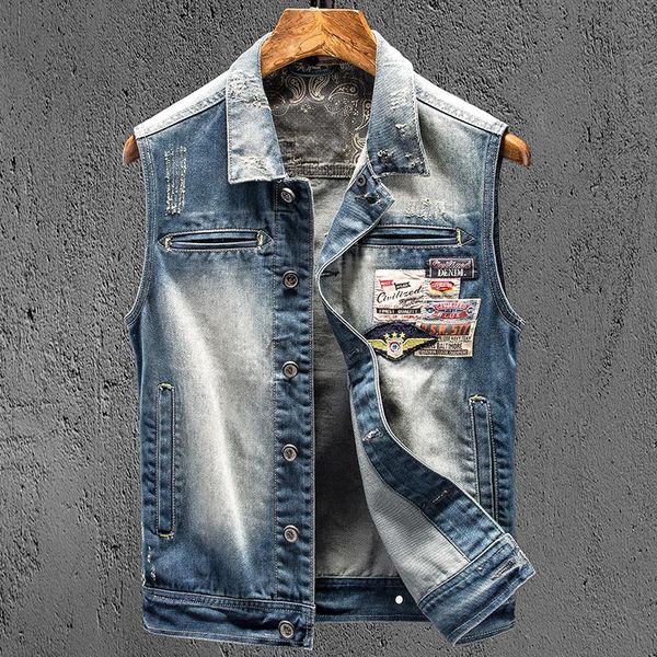 men's vests motorcycle biker denim vest multi patch hip hop waistcoat men cowboy sleeveless jacket fashion jean coats asian size s-3xl, Black;white
men's vests motorcycle biker denim vest multi patch hip hop waistcoat men cowboy sleeveless jacket fashion jean coats asian size s-3xl, Black;white