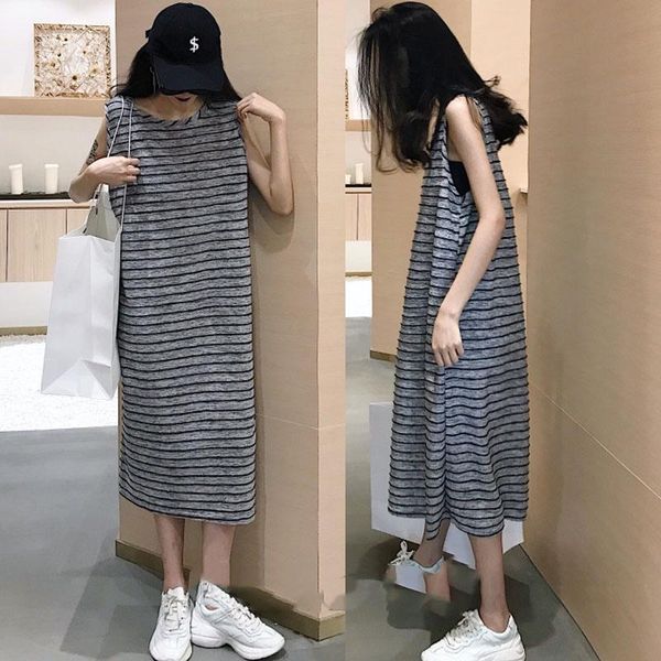 maternity dresses loose stripe sleeveless dress plus size pregnant woman vest casual long pregnancy beach, White
maternity dresses loose stripe sleeveless dress plus size pregnant woman vest casual long pregnancy beach, White