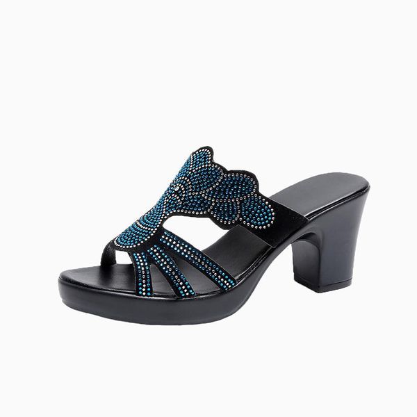 slippers women's open toe rhinestone decor platform comfy thick heel faddish, Black
slippers women's open toe rhinestone decor platform comfy thick heel faddish, Black