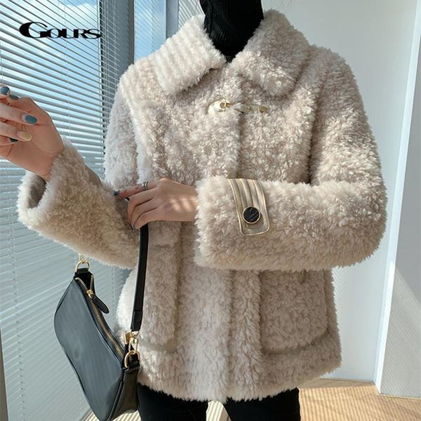 women's fur & faux gours winter genuine shearling jackets for women fashion natural wool real overcoats thick warm 2021 arrival ld6216, Black
women's fur & faux gours winter genuine shearling jackets for women fashion natural wool real overcoats thick warm 2021 arrival ld6216, Black