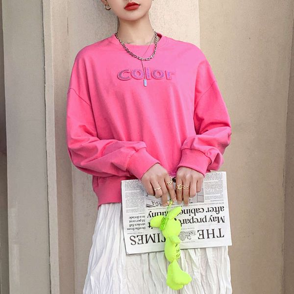 autumn korean ins fashion sweater pullover round neck cotton letter women's loose top, Black
autumn korean ins fashion sweater pullover round neck cotton letter women's loose top, Black