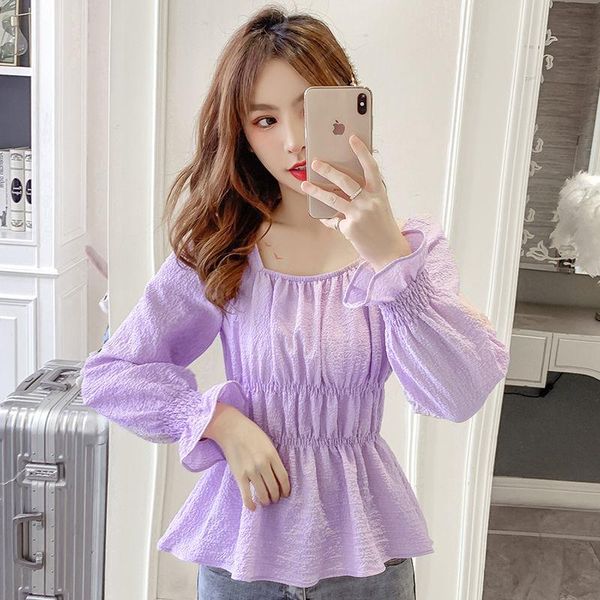 women's blouses & shirts blouse women shirt 2021 autumn square collar chiffon long-sleeved blusas mujer de moda, White
women's blouses & shirts blouse women shirt 2021 autumn square collar chiffon long-sleeved blusas mujer de moda, White