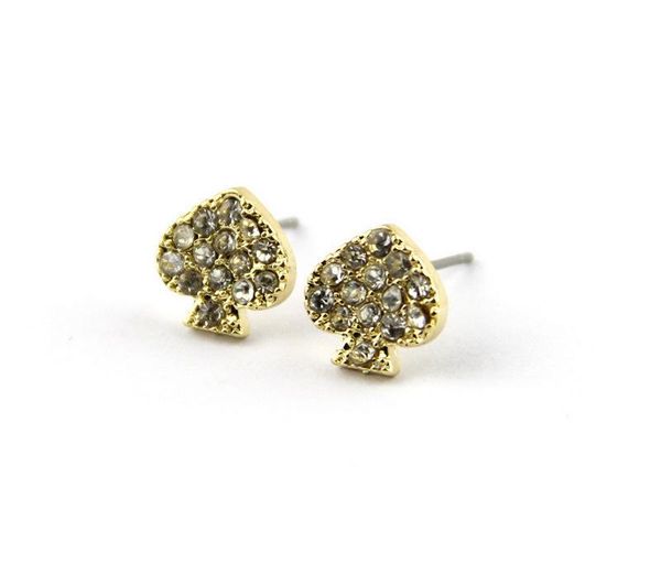 stud full rhinestone signature spade crystal heart earring elegant earrings for women, Golden;silver
stud full rhinestone signature spade crystal heart earring elegant earrings for women, Golden;silver