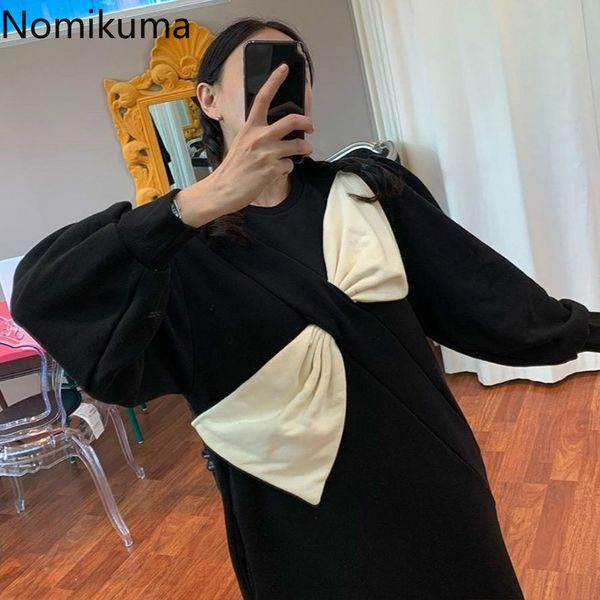 nomikuma korean autumn chic bowknot women sweatshirt dress puff long sleeve o-neck causal dresses loose waist vestidos 6c230 210427, Black;gray
nomikuma korean autumn chic bowknot women sweatshirt dress puff long sleeve o-neck causal dresses loose waist vestidos 6c230 210427, Black;gray