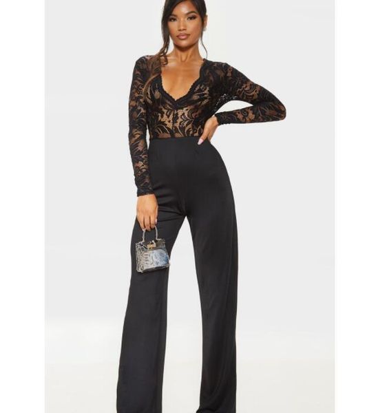 women's jumpsuits & rompers women elegant overalls lace patchwork jumpsuit female long sleeve deep v neck trousers party playsuit, Black;white
women's jumpsuits & rompers women elegant overalls lace patchwork jumpsuit female long sleeve deep v neck trousers party playsuit, Black;white