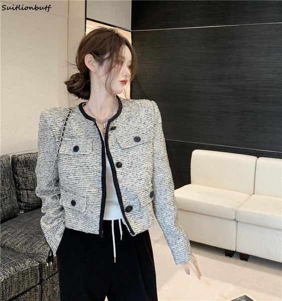 women's jackets suitlionbutf 2021 autumn elegant ladies coat for women single breasted long sleeve short jacket korean chic vintage dow, Black;brown
women's jackets suitlionbutf 2021 autumn elegant ladies coat for women single breasted long sleeve short jacket korean chic vintage dow, Black;brown