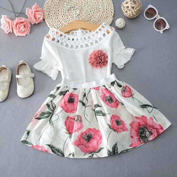 toddler kids baby girls hollow out flower patchwork t shirt big printed skirt summer outfits clothes 2pcs set, White
toddler kids baby girls hollow out flower patchwork t shirt big printed skirt summer outfits clothes 2pcs set, White