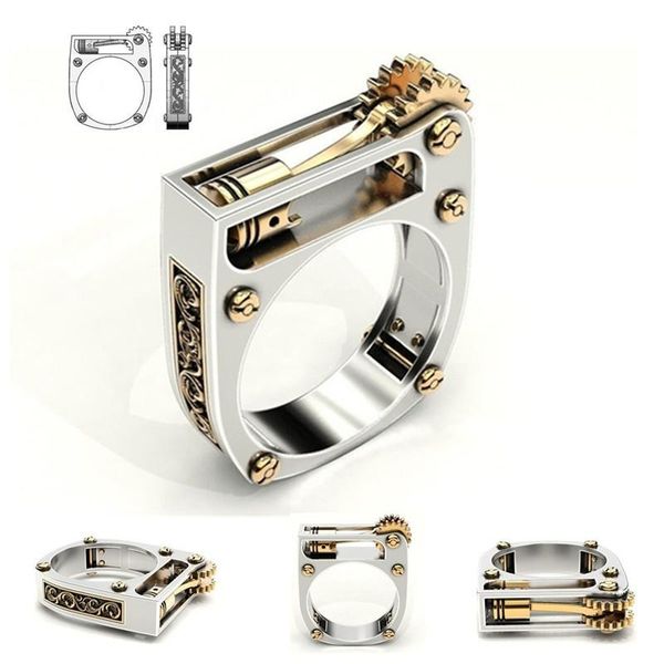 cluster rings unique creative two-color geometric mechanical ring personality exaggerated steampunk jewelry, Golden;silver
cluster rings unique creative two-color geometric mechanical ring personality exaggerated steampunk jewelry, Golden;silver